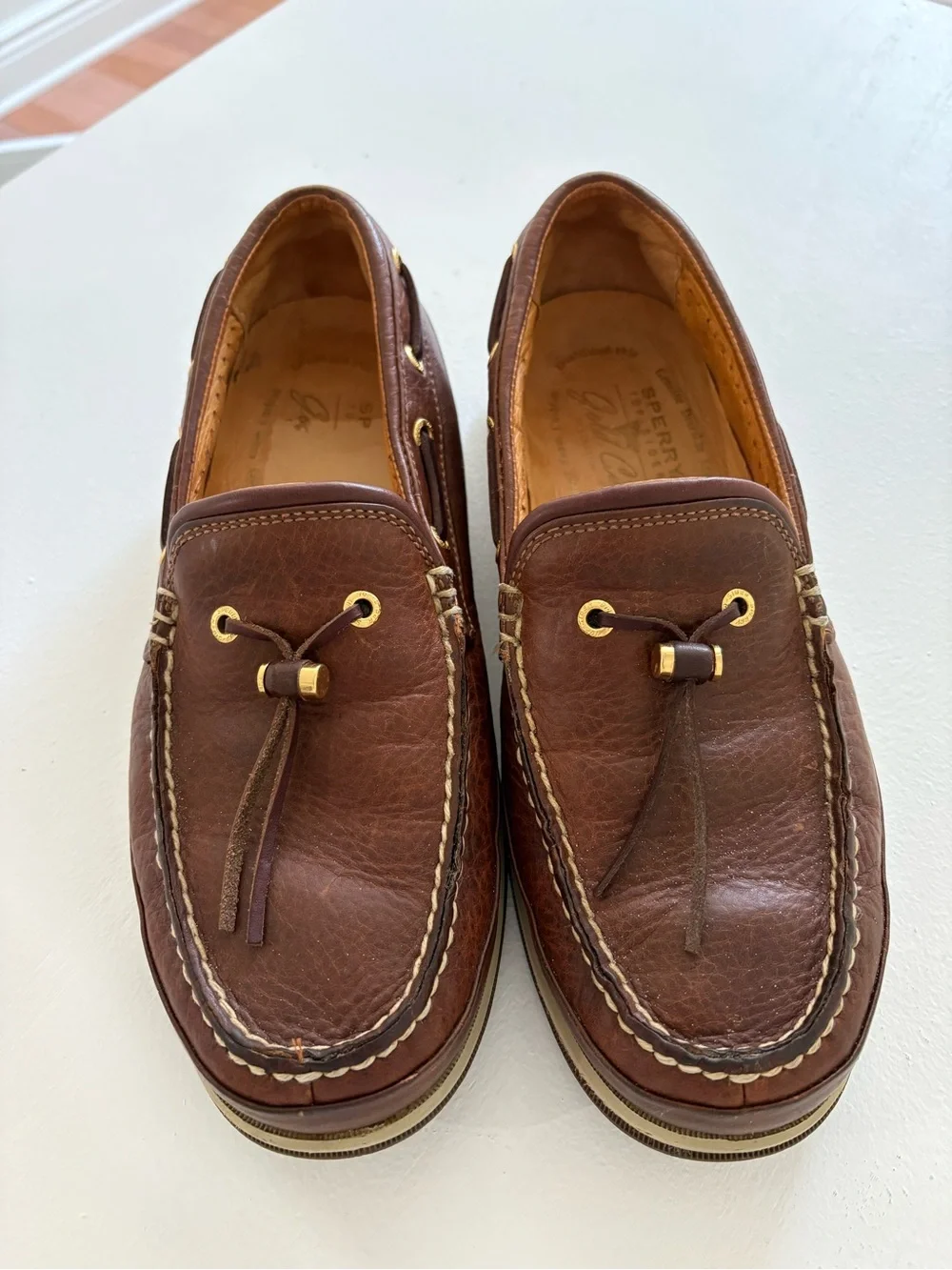 Sorry Top-Side Gold Cup Boat Shoes Men’s 10M Brown Leather Loafers